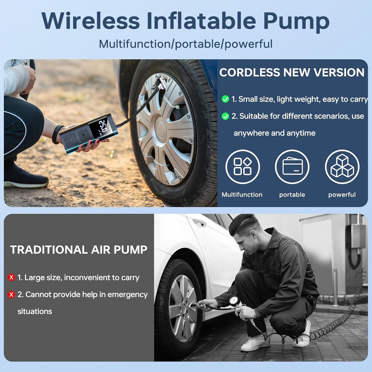 Portable Air Compressor Tire Inflator, 150PSI TJR8M5D