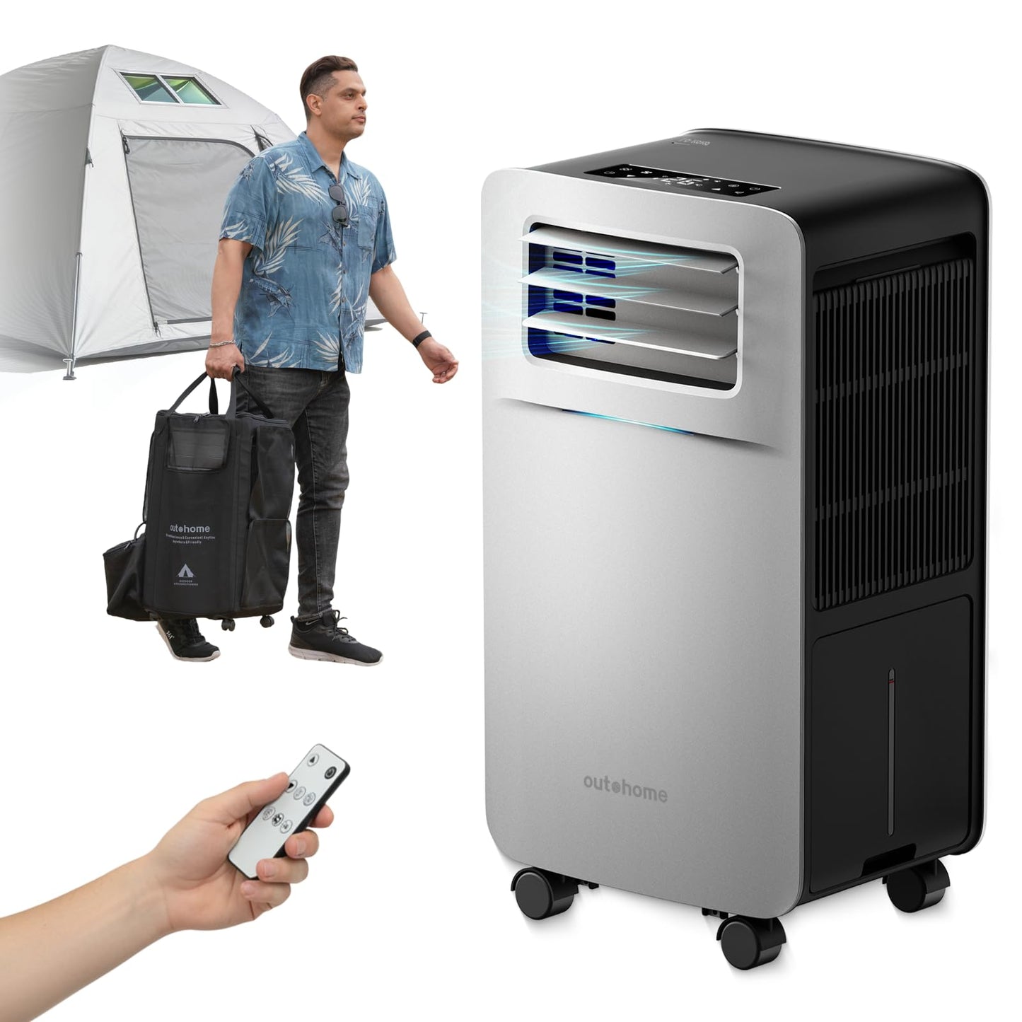 FO-KOKO 5200 BTU camping AC, low power 400W, quiet portable cooler for RV, tent & garage