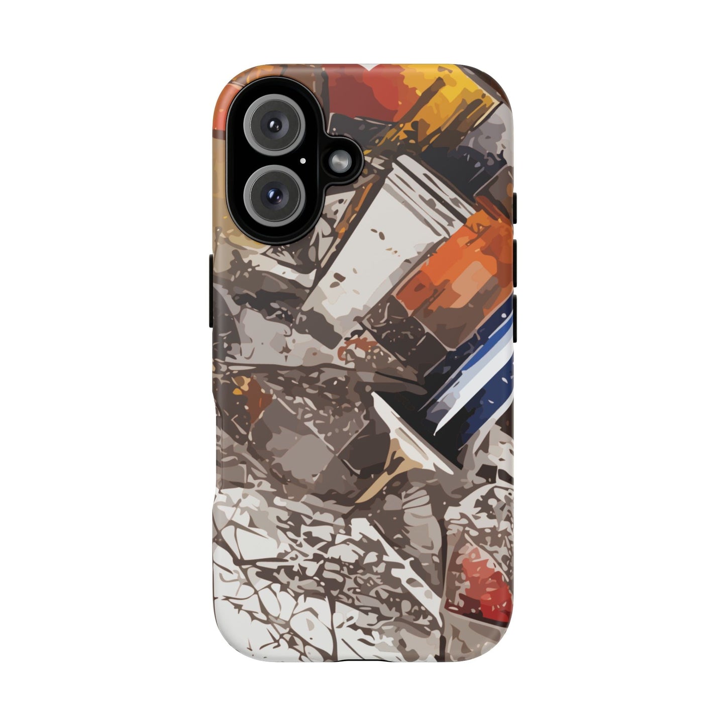 Camping Container Abstract AOP Tough Phone Case | UV-Protected Shock-Absorbing TPU Designer Cover — Gorpcore Maximalist Outdoor Tech Gift