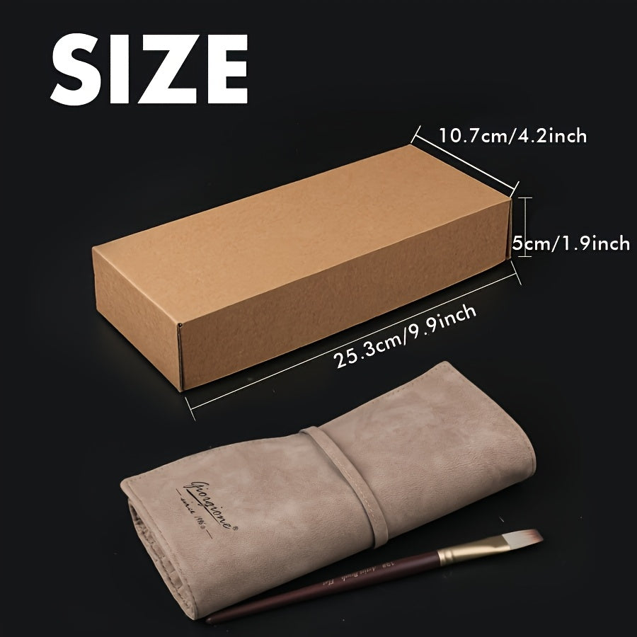 Giorgione 24pcs Premium Nylon Brush Set with Portable Beige Storage Bag - VU92