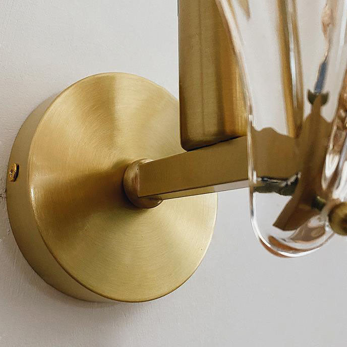 Brass And Glass Seashell Wall Light With E14 Bulb Base