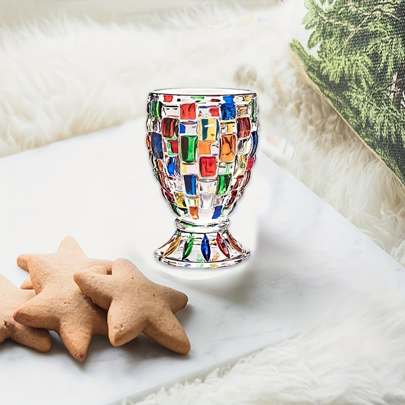 Colorful HandPainted Glass Cups Set of 24-D419