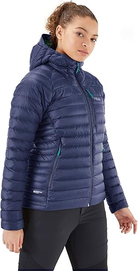USED Rab Microlight Alpine Down Jacket Women's Deep Ink/Atlantis Small Open Box