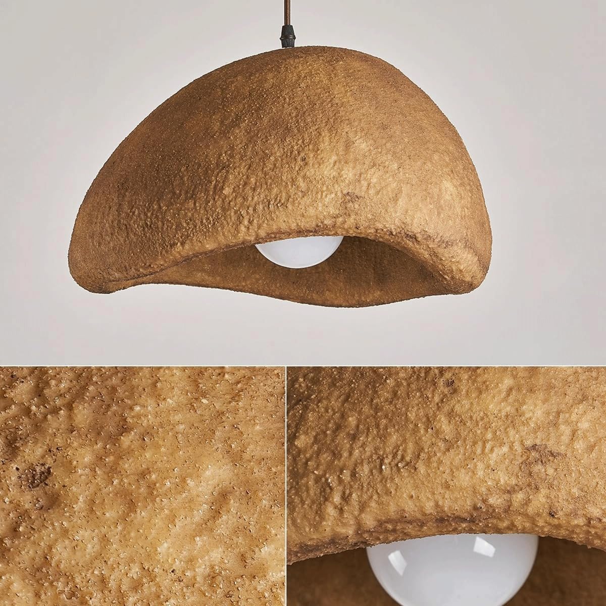 Coffee Cloud Textured Resin Pendant Light with Adjustable Cord