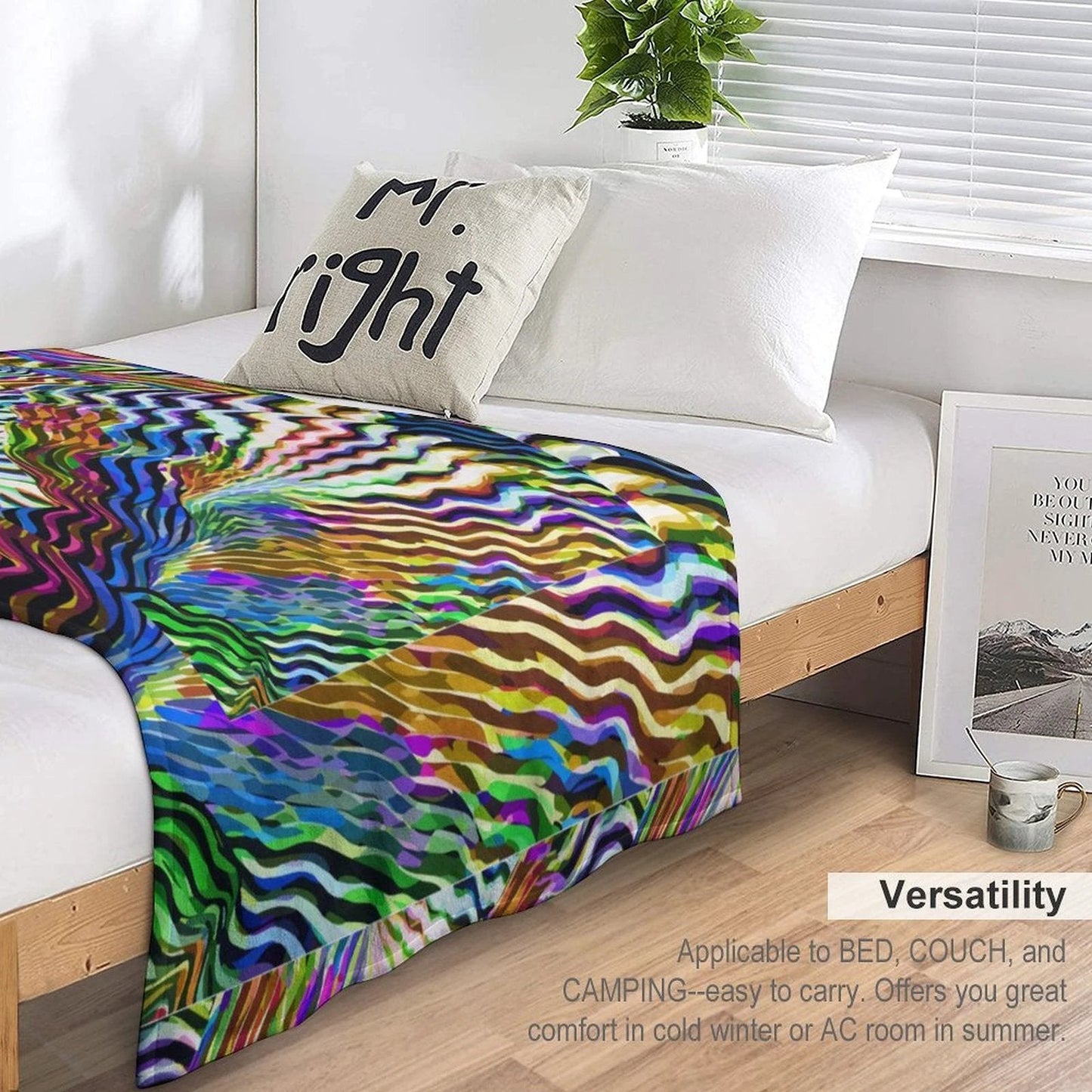 Lightning Complex Abstract Art Flannel Blanket 70x80 Cozy Mindful Comfort With Sustainable Warmth