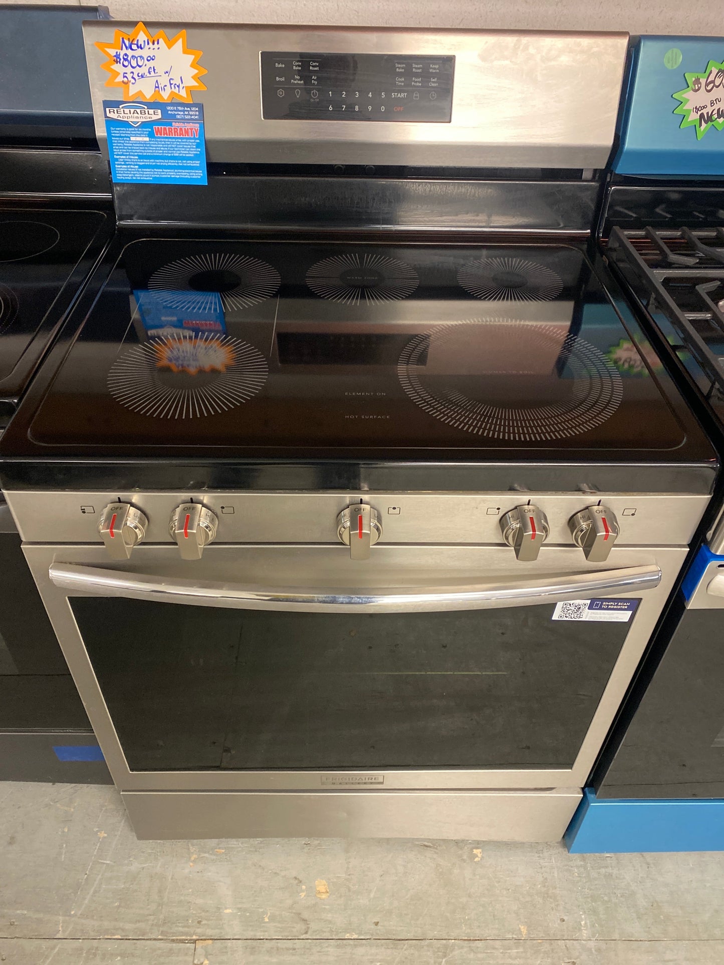 New!!! Frigidaire 5-Burner Glass Top Electric Range