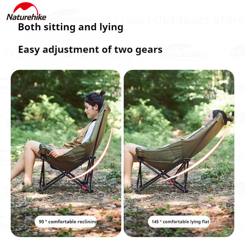 Naturehike SEA STAR 001 Camping Moon Chair Outdoor Push-up High Back Portable Folding Adjustable Lounge Chair Picnic Leisure Seat Bearing 120KG
