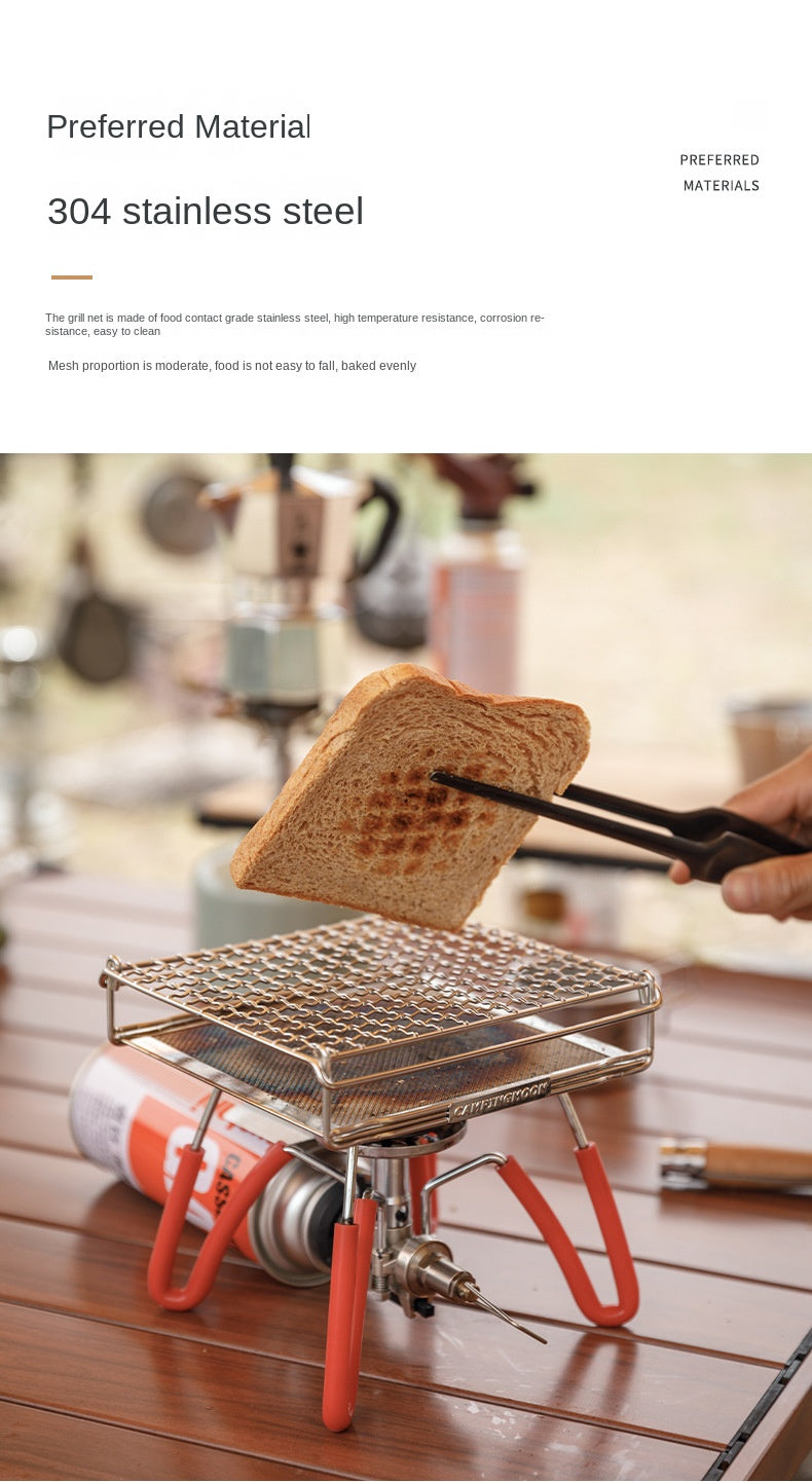 Campingmoon US-1312/1615 Toast Grill Net Portable Folding Stainless Steel Outdoor Camping Stove Accessories Bracket Barbecue Mount BBQ Toaster Bake Mesh