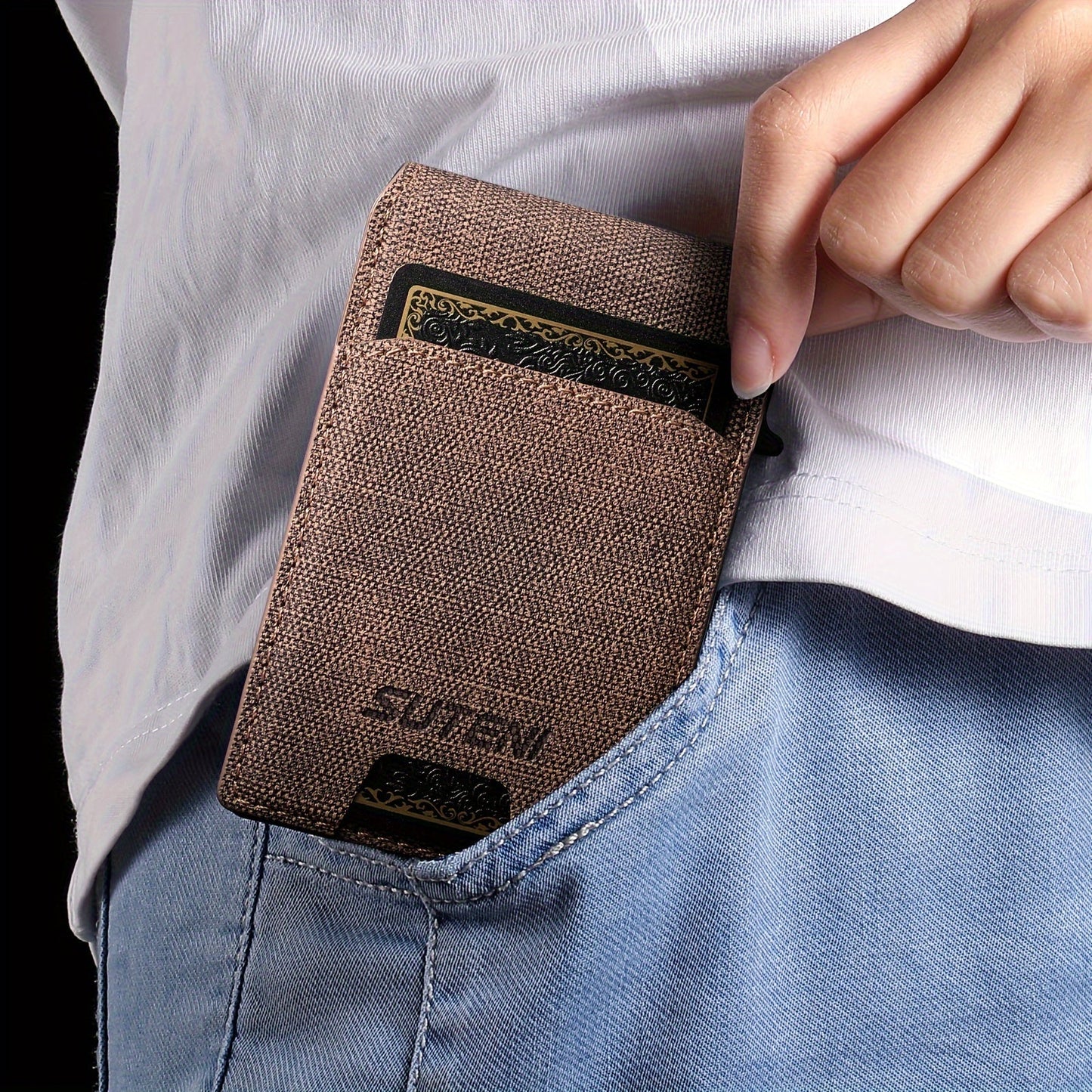 Push-Out Card Holder Wallet, Large Capacity TJR7L4D