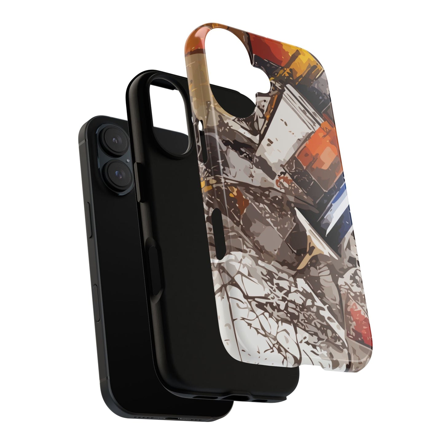 Camping Container Abstract AOP Tough Phone Case | UV-Protected Shock-Absorbing TPU Designer Cover — Gorpcore Maximalist Outdoor Tech Gift