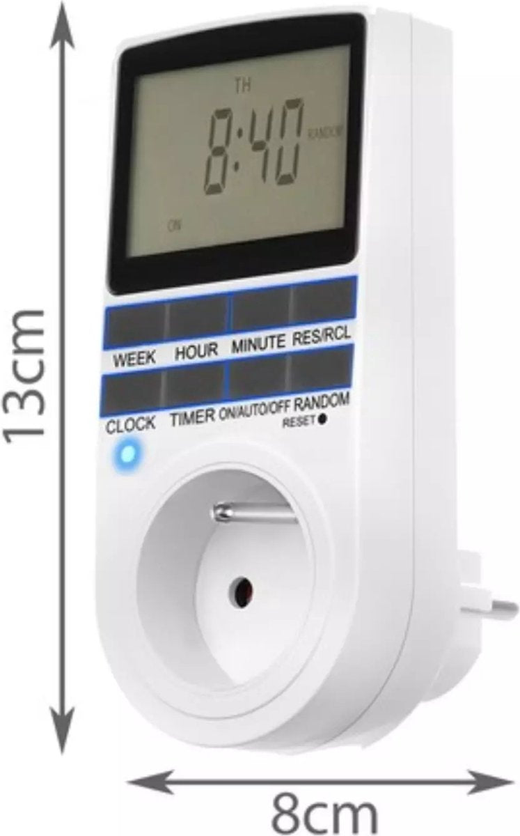 Ruhhy Tijdschakelaar aan/uit schakelaar - 16A - 230V/50Hz - Wit