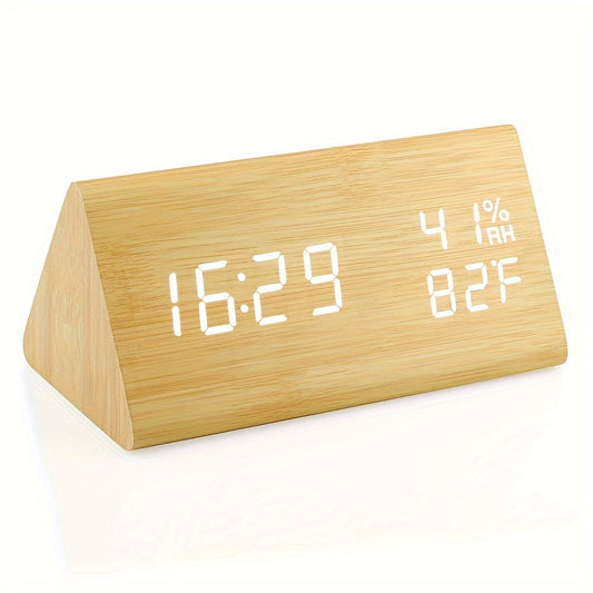 Wooden Triangle Alarm Clock- HMT17TA