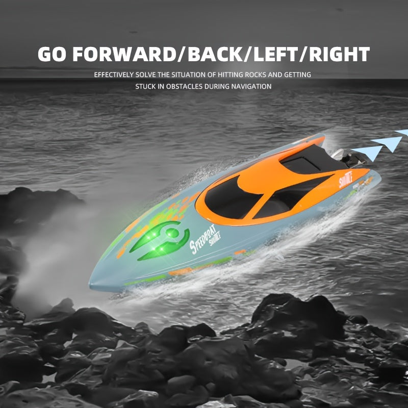 Remote Control Boat, High-Speed 12.43mph RC Boat with LED TJR6C3R