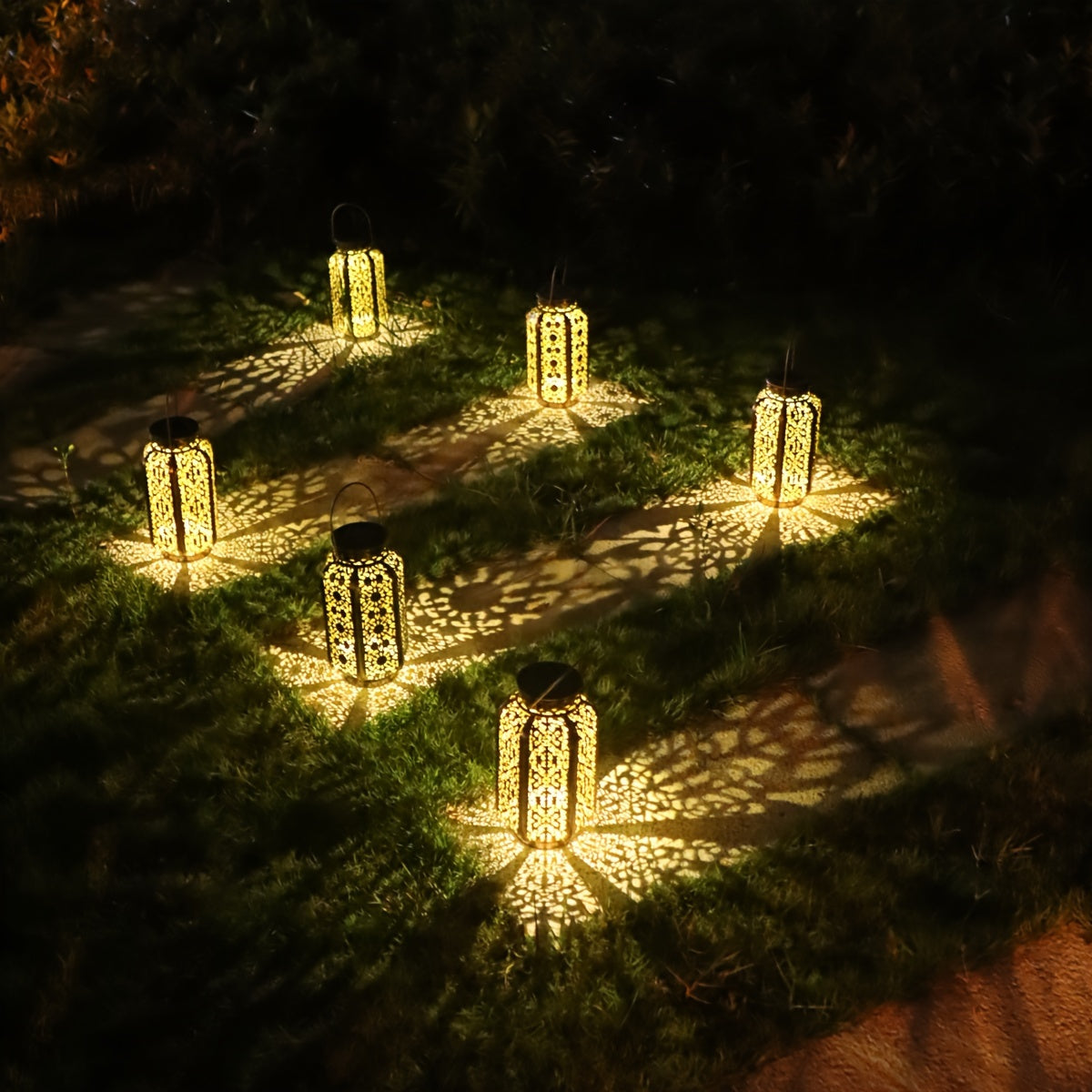 Solar Iron Lantern Versatile Outdoor Decor-CLOG