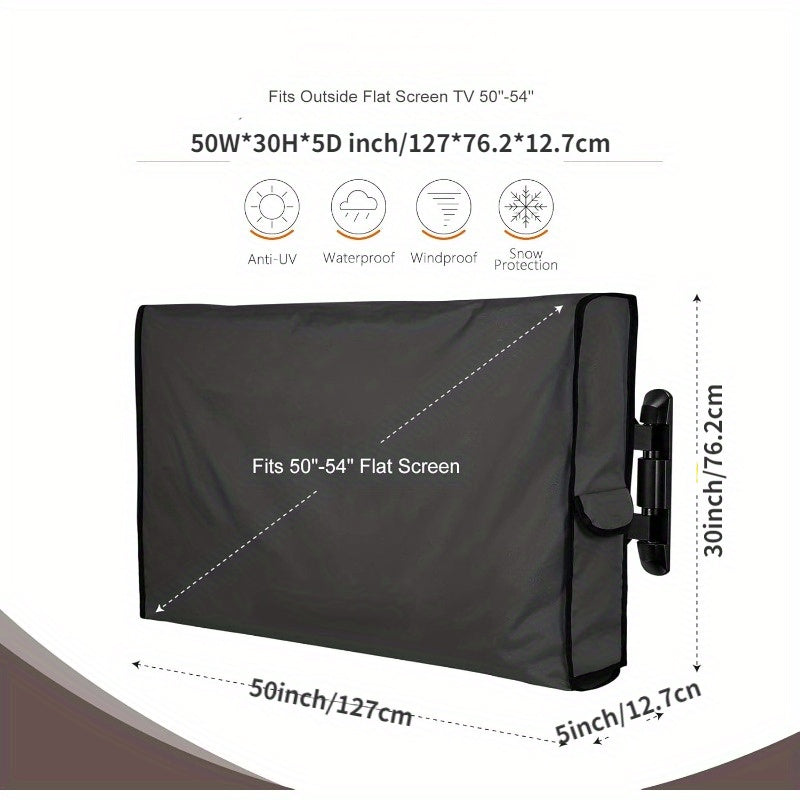 Black Waterproof Outdoor TV Cover-6Z8O