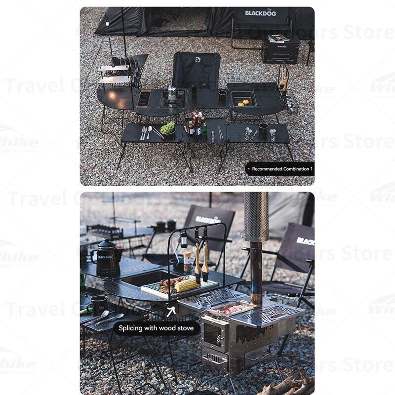 BLACKDOG IGT Camping Combination Table Modular Multi-setting Folding Table Outdoor BBQ Picnic Table Shelf With Storage Bag Load Bearing Up To 100kg