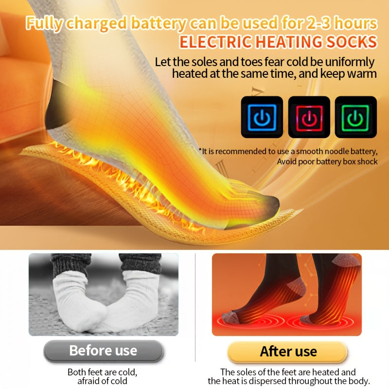Electric Heated Socks for Cold Weather Outdoor Sports TJR4P2L