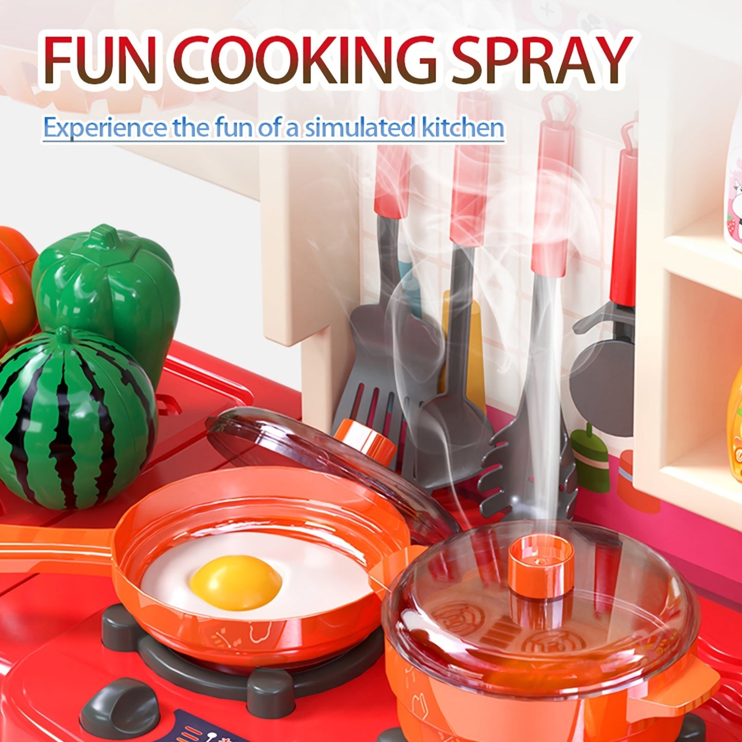 86pcs Kids' Kitchen Toy Set with Lights & Sounds TJR2M4Y