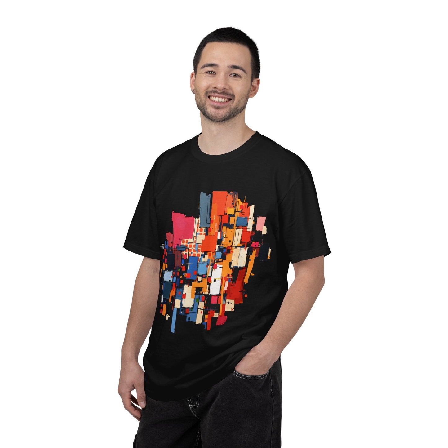 Garment-Dyed Art Tee for the Chronically Self-Expressive — Abstract Geometric AOP T-Shirt, Ring-Spun Cotton Statement, Wearable Art Streetwear