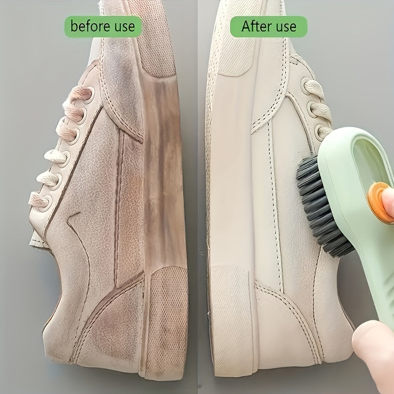 Multi-Functional Liquid Dispenser Shoe Brush with Soft Bristles - IUV9