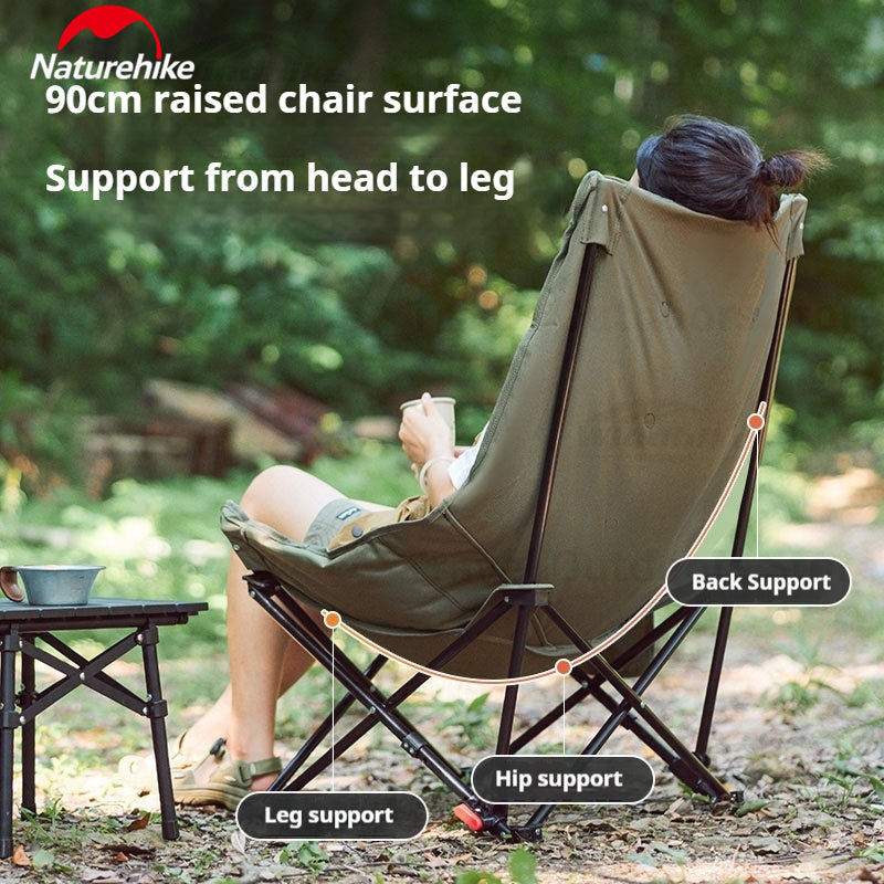 Naturehike SEA STAR 001 Camping Moon Chair Outdoor Push-up High Back Portable Folding Adjustable Lounge Chair Picnic Leisure Seat Bearing 120KG