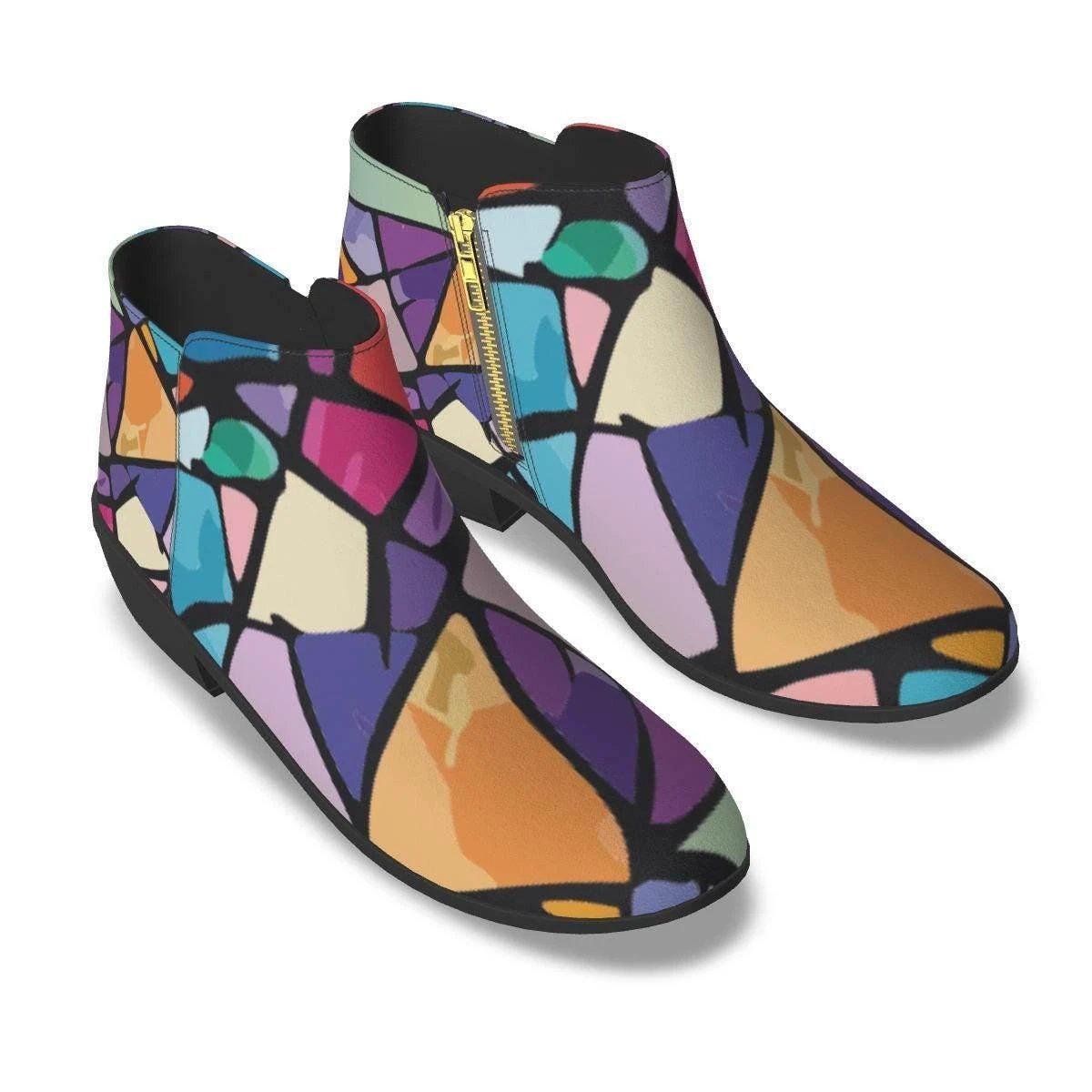 Vandals Velvet Patchwork Ankle Boots | Micro-Suede Maximalist Fashion Footwear for Bold Expression