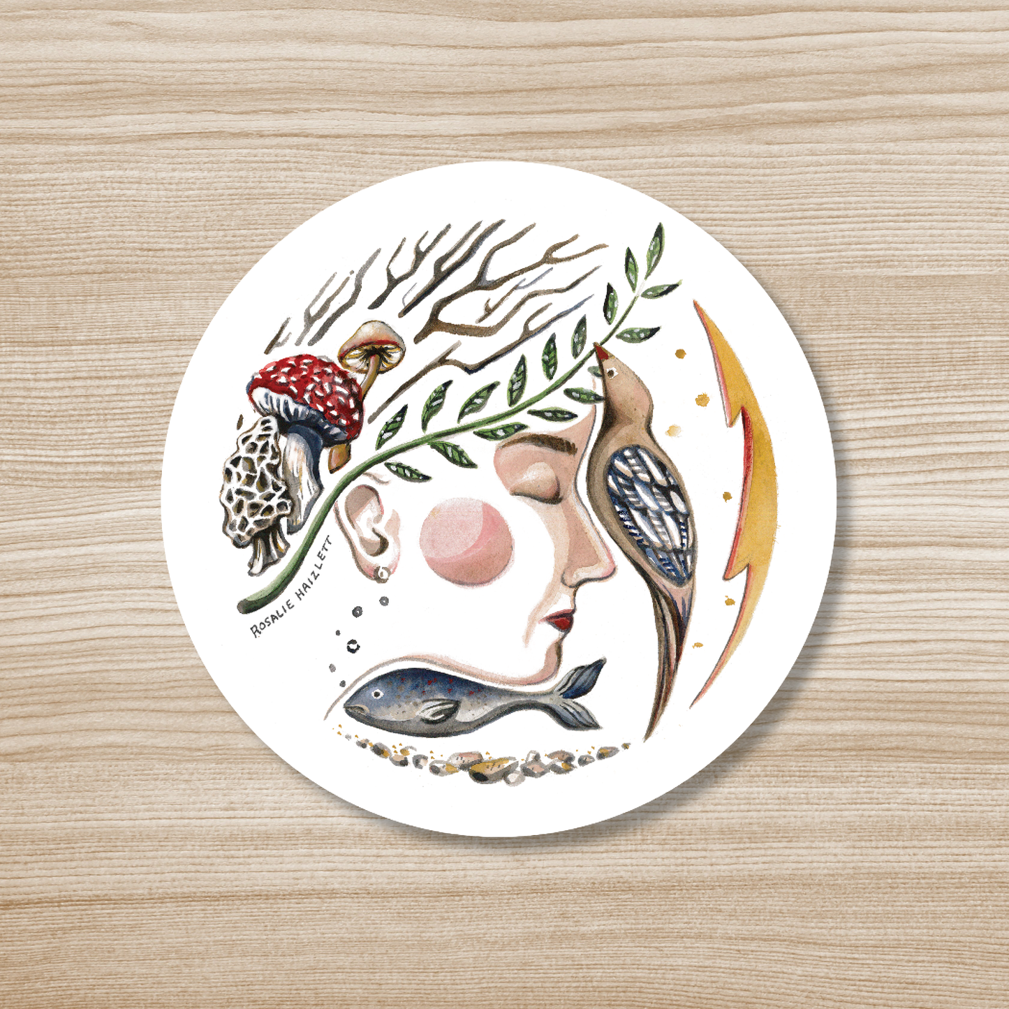 Rosalie Haizlett Illustration - Nature Girl Waterproof Sticker