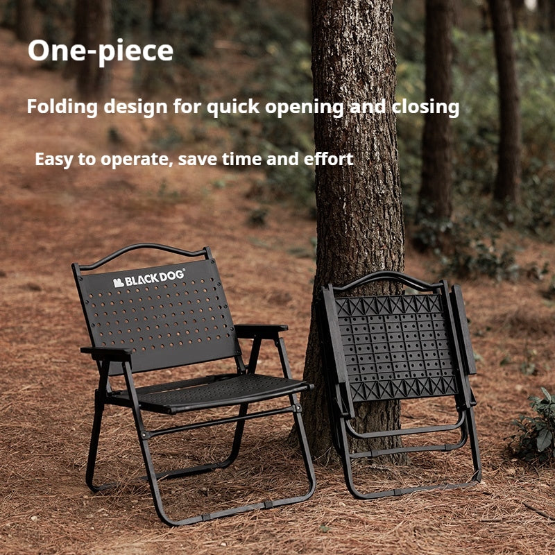 BLACKDOG HIVE Kermit Metal Chair Portable Lightweight Outdoor Folding Fishing Chair Breathable Moon Armchair Honeycomb Design Load Bearing Up To 112kg