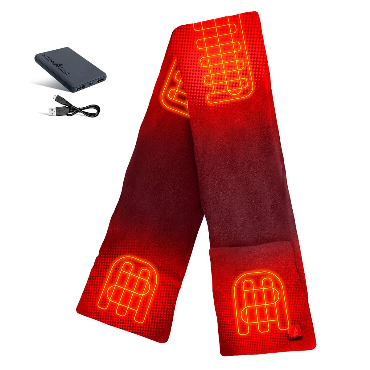 ActionHeat 5V Battery Heated Fleece Scarf with Pockets