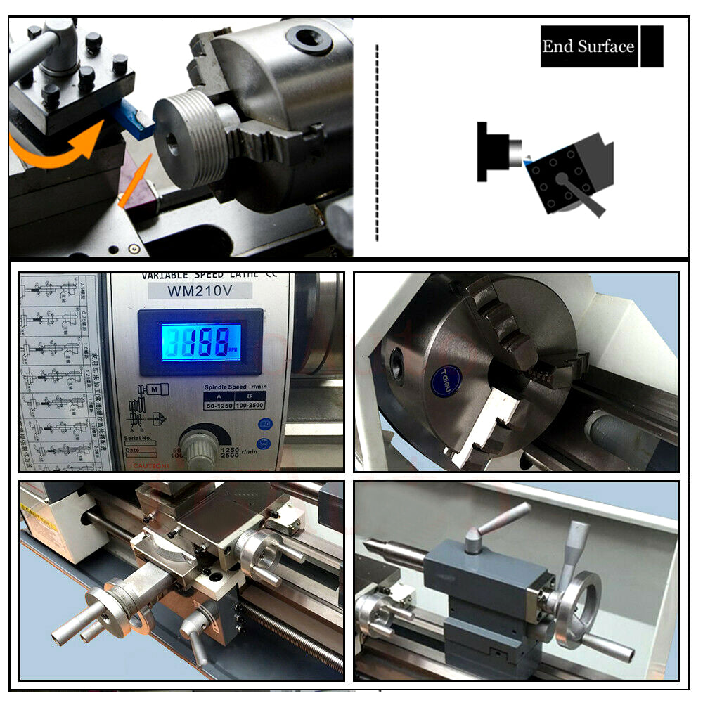 WM210V Metric Precision Metal Bench Lathe 900W