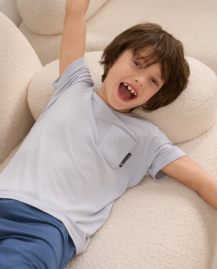 Aimer Kids Short-sleeve Tops Homewear Set For Boys
