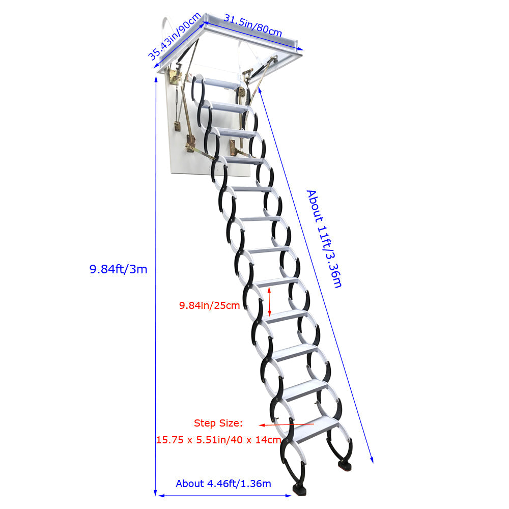 Black Loft Wall Ladder Stairs