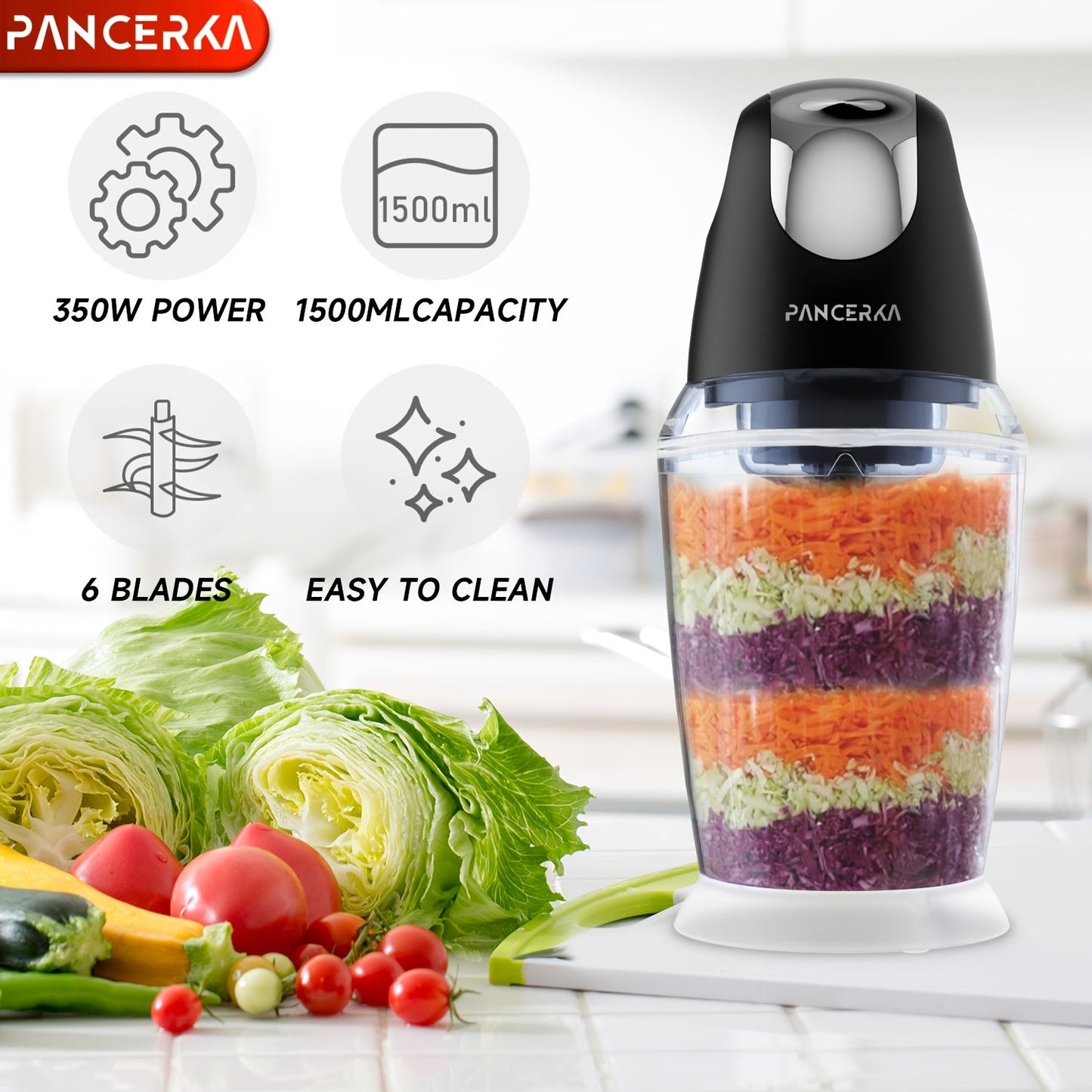 PANCERKA 1500ml Food Processor  28000 RPM Motor European Plug-K7C7