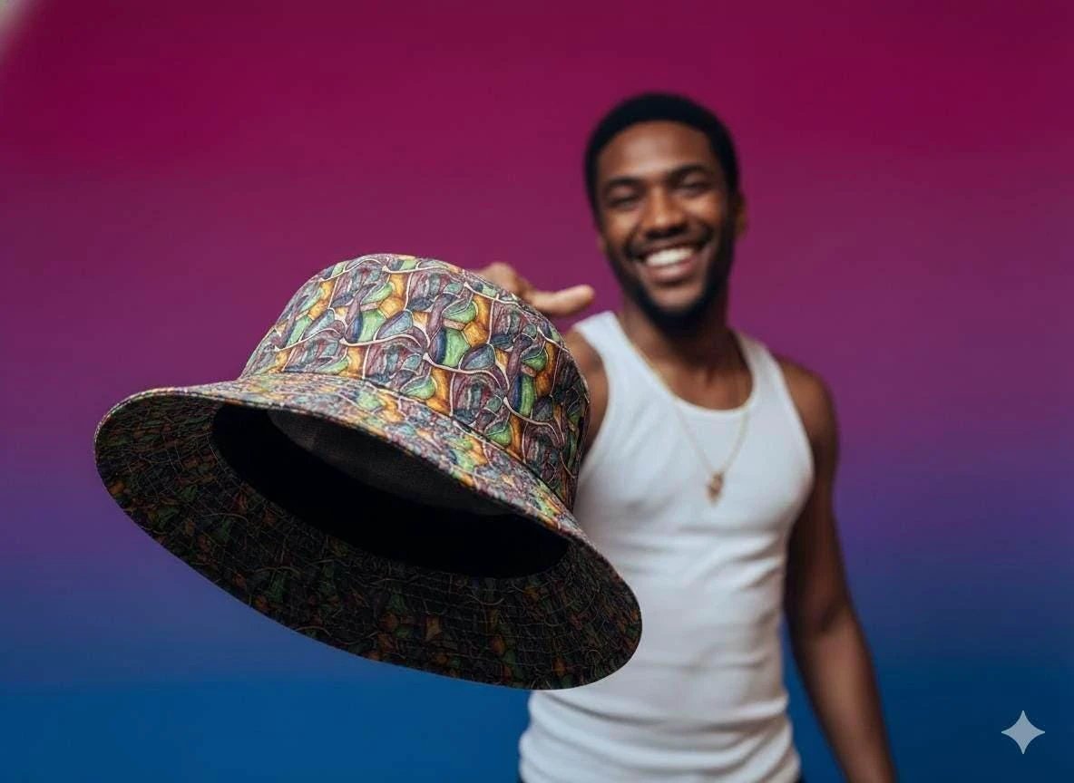 Swamp Tour AOP Bucket Hat | Organic Abstract Print Outdoor Sun Hat — Made in USA