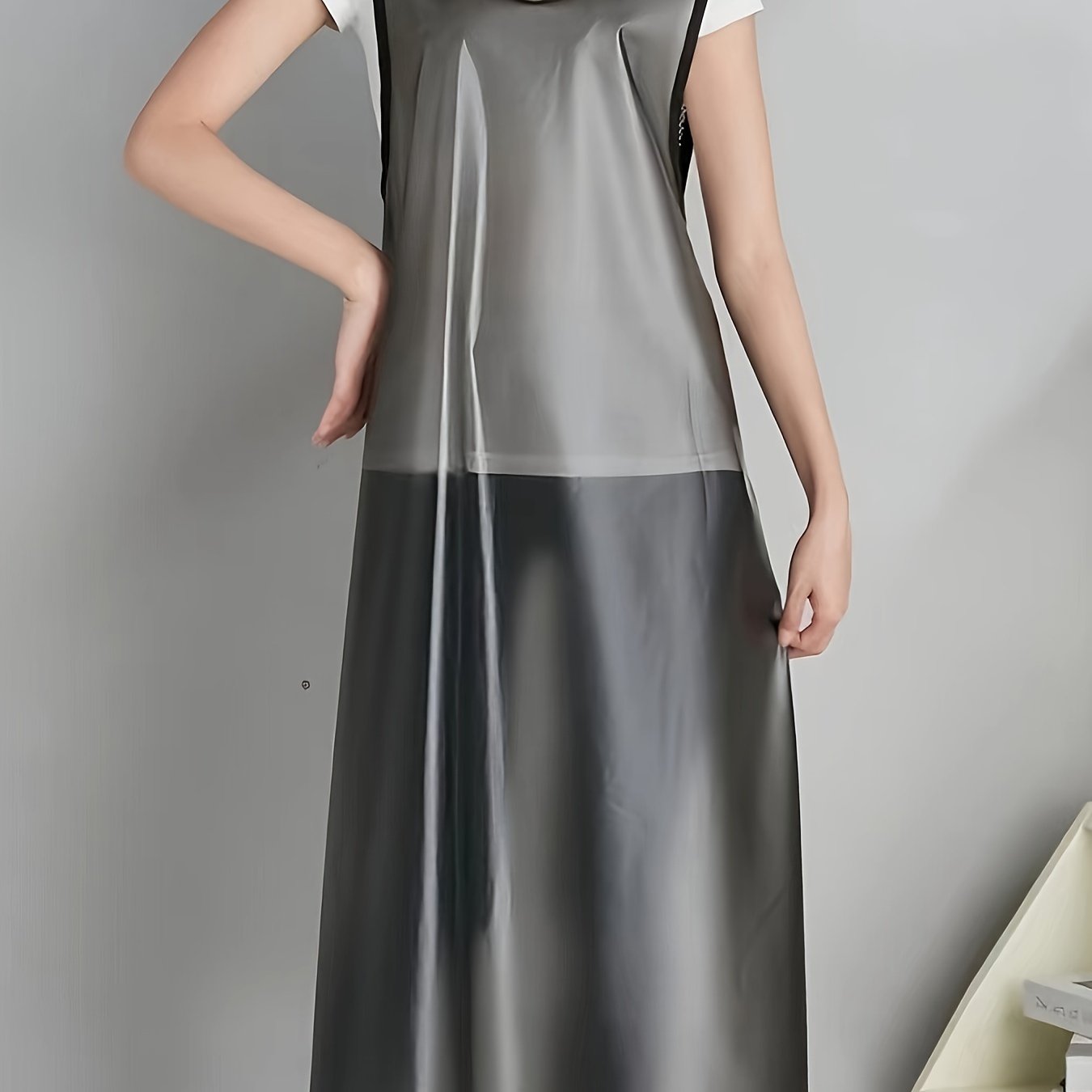 Soft Autumn/Winter Over-Knee TPU Transparent Apron for Work TJR3Z5L