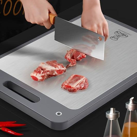 Double-Sided Stainless Steel Cutting Board, Thick TJR2P9X