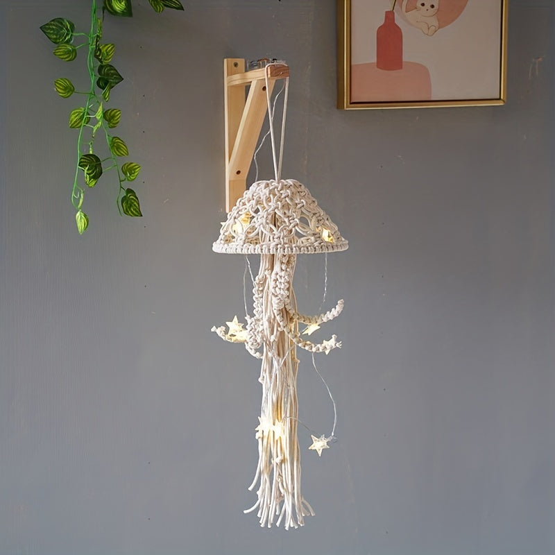 Handmade Nordic Cotton Rope Jellyfish Tapestry for Home Decor - CV0S