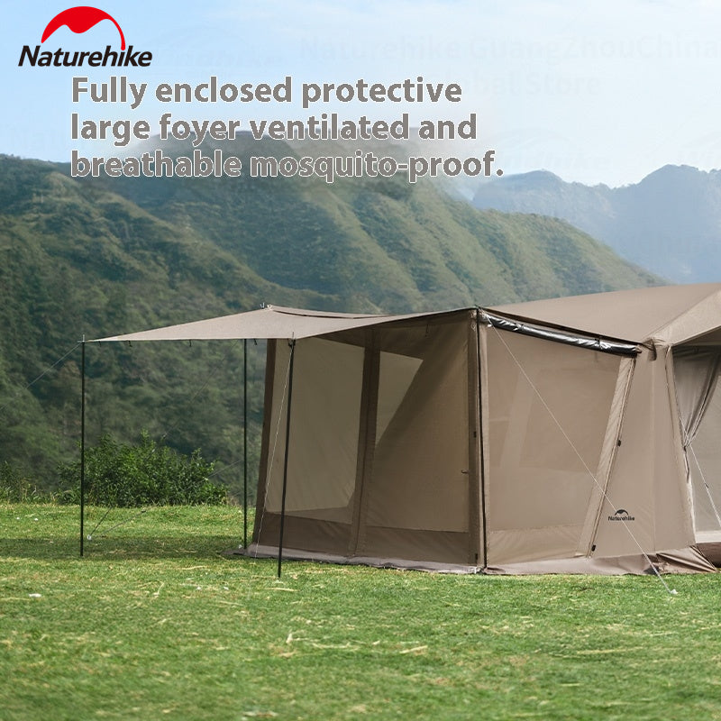 PRE-ORDER Naturehike VILLAGE 6.0 Gen 2 Flagship Edition Fast Automatic Cabin Tent Ti Black Coated Sunscreen Large 15m² Use Space 4 Person Waterproof