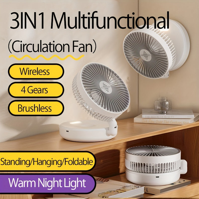 Rechargeable Circulation Fan with Adjustable Speeds - TJR3Q4Y