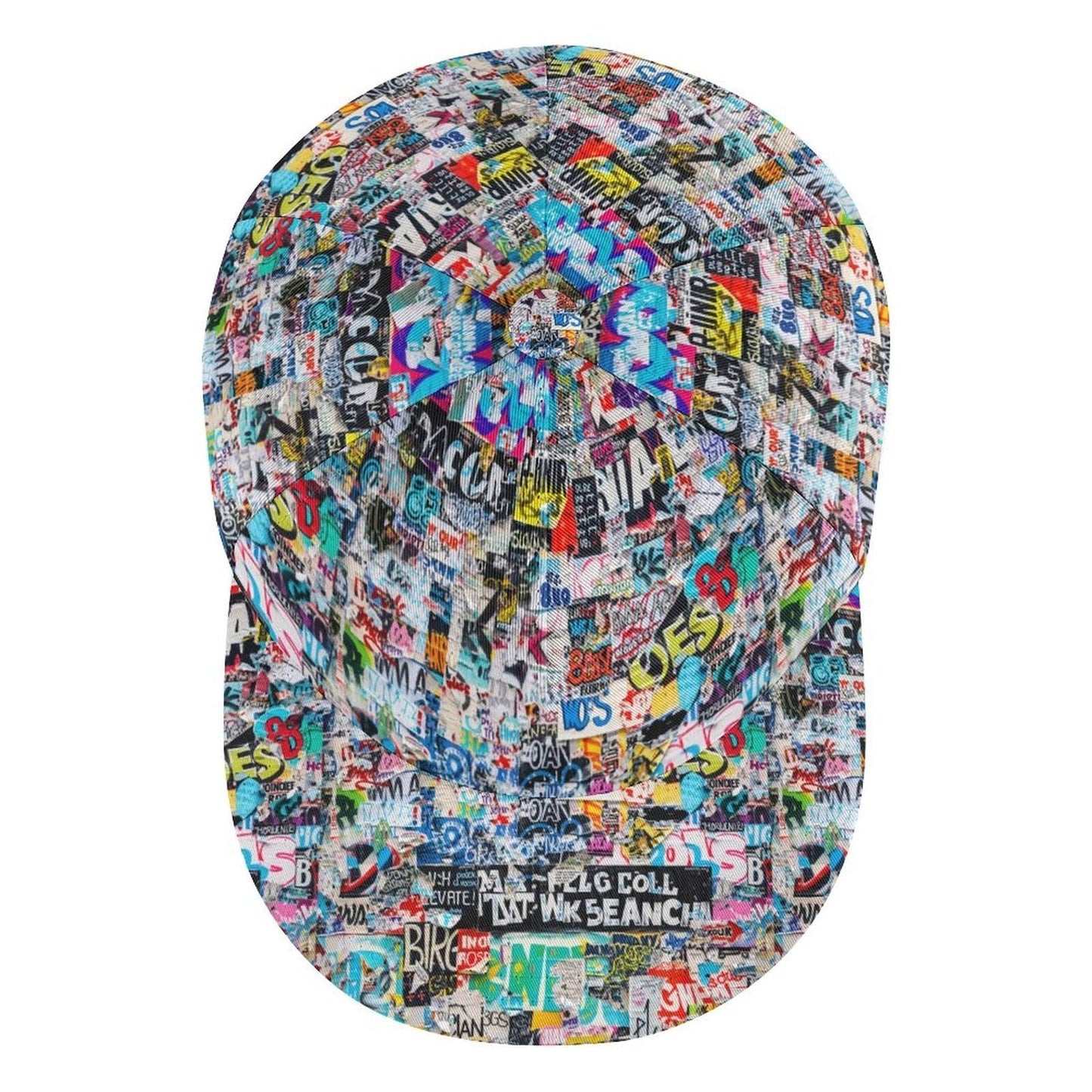 Graffiti Print Snapback Cap – All-Over Street Art Hat – Maximalist Urban Baseball Cap