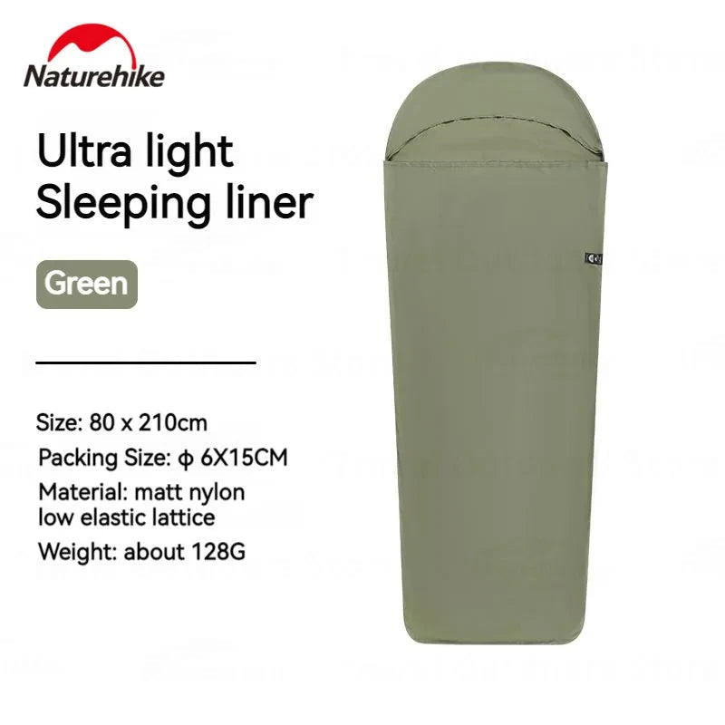 Naturehike FIREWORKS Sleeping Bag Liner Portable Ultralight Skin Friendly Thermal Warm Summer Insert Velvet Lining Sleeping Bag 128g Nylon Low Elastic