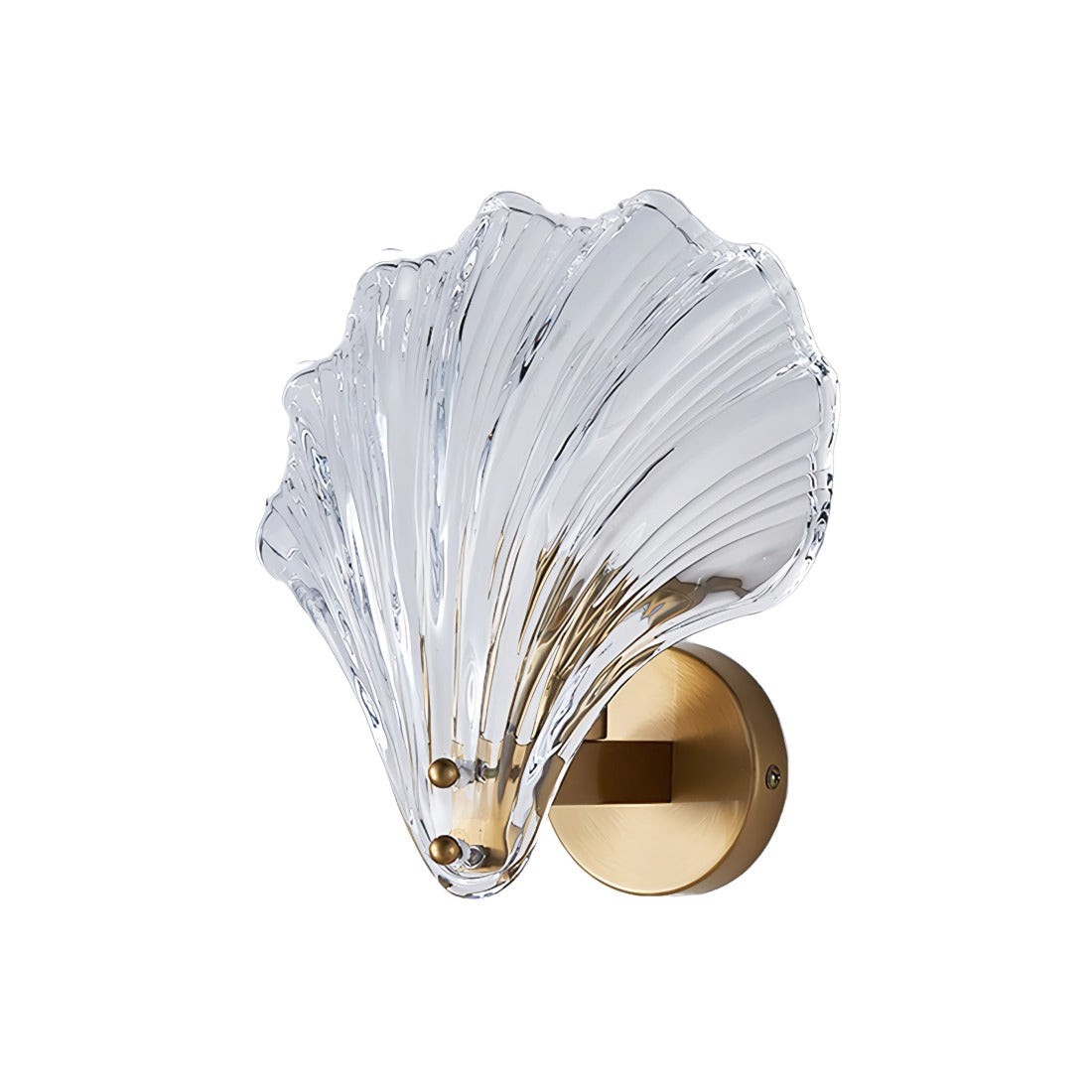 Brass And Glass Seashell Wall Light With E14 Bulb Base