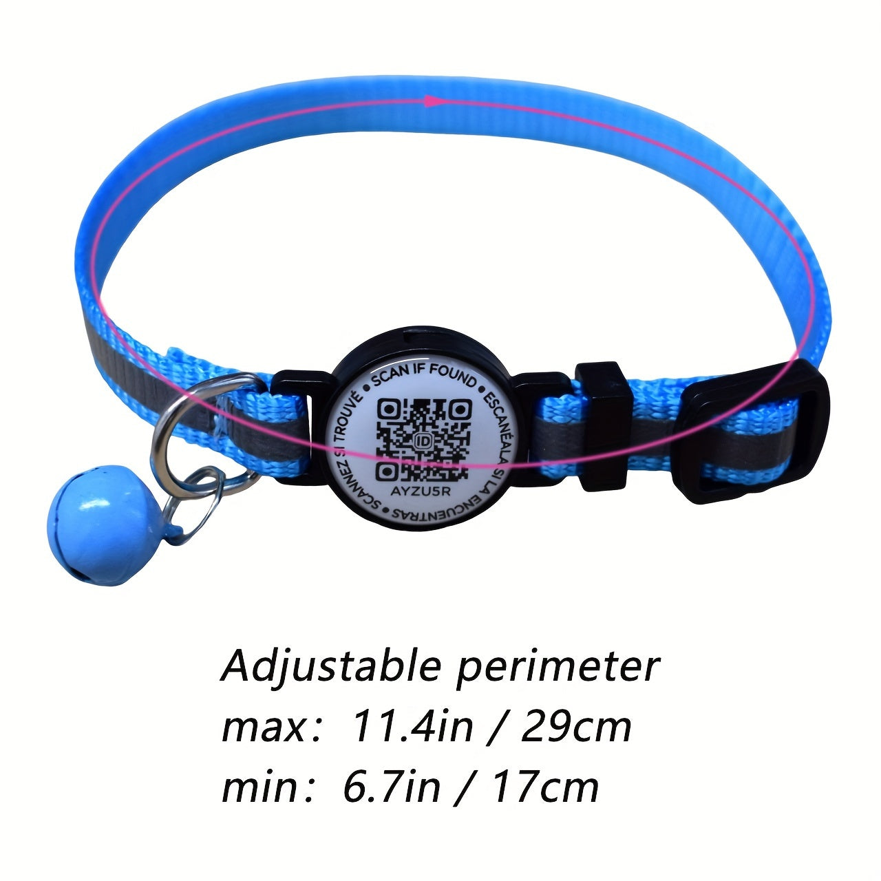 Reflective QR Code Pet Collar, Anti-Lost Feature for Pets TJR1P7B