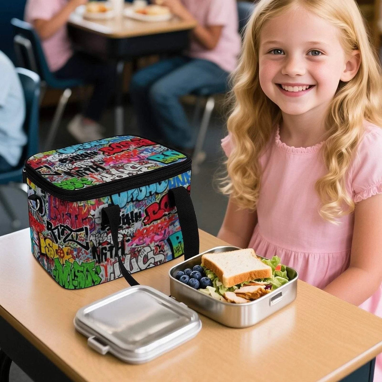 Graffiti Art Portable Cooler Bag | Insulated Maximalist Festival Tote for Beach, Rave & Bold Days Out