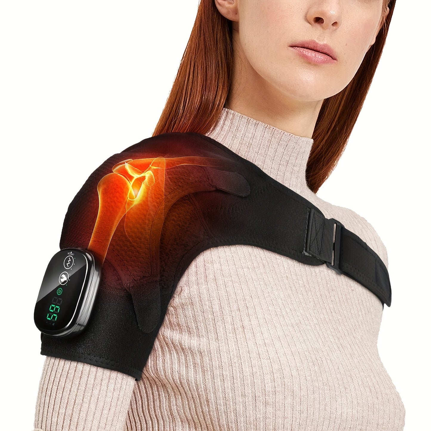 New Heating Massage Shoulder Wrap, USB Rechargeable, 3 Levels TJR6Z3S