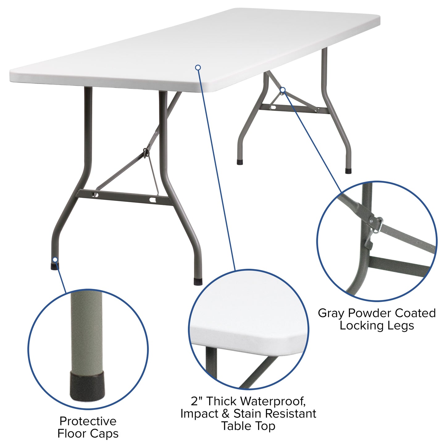 8-Foot Plastic Folding Table