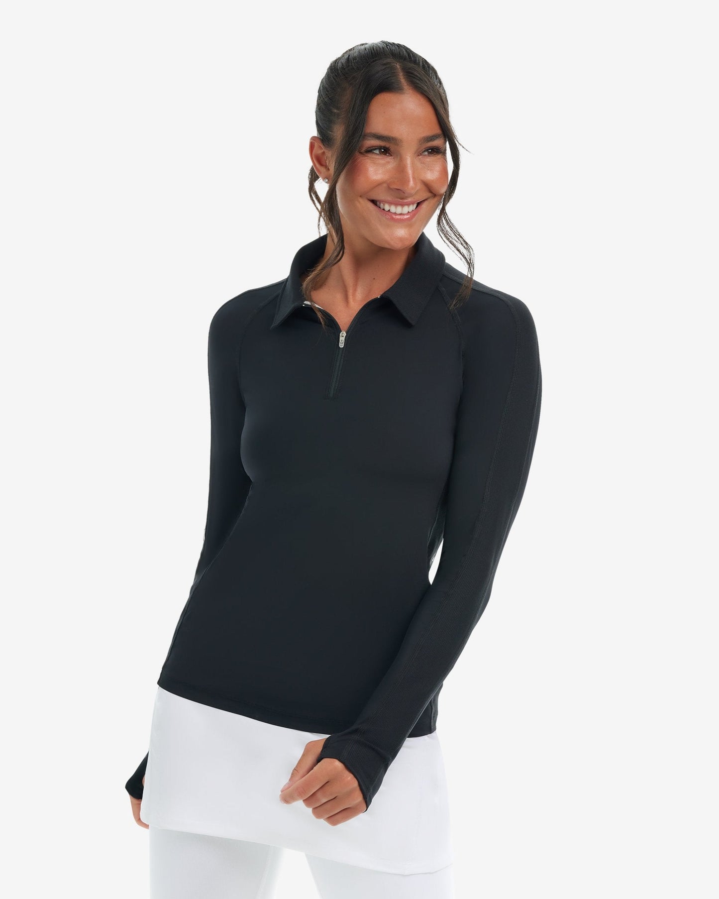 WOMEN'S QUARTER ZIP POLO (8003)