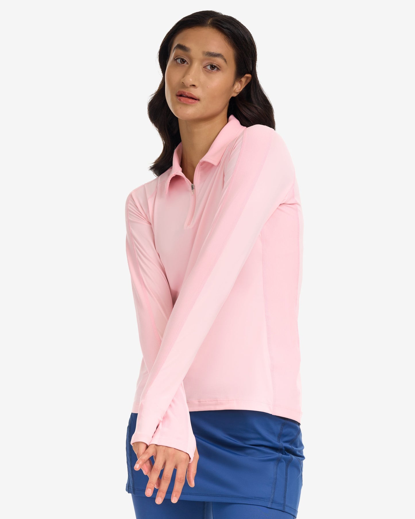 WOMEN'S QUARTER ZIP POLO (8003)