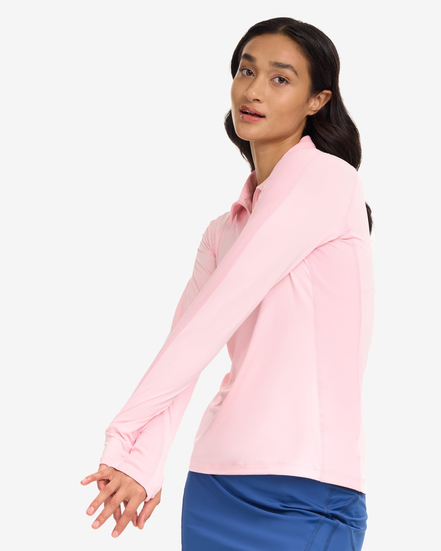 WOMEN'S QUARTER ZIP POLO (8003)