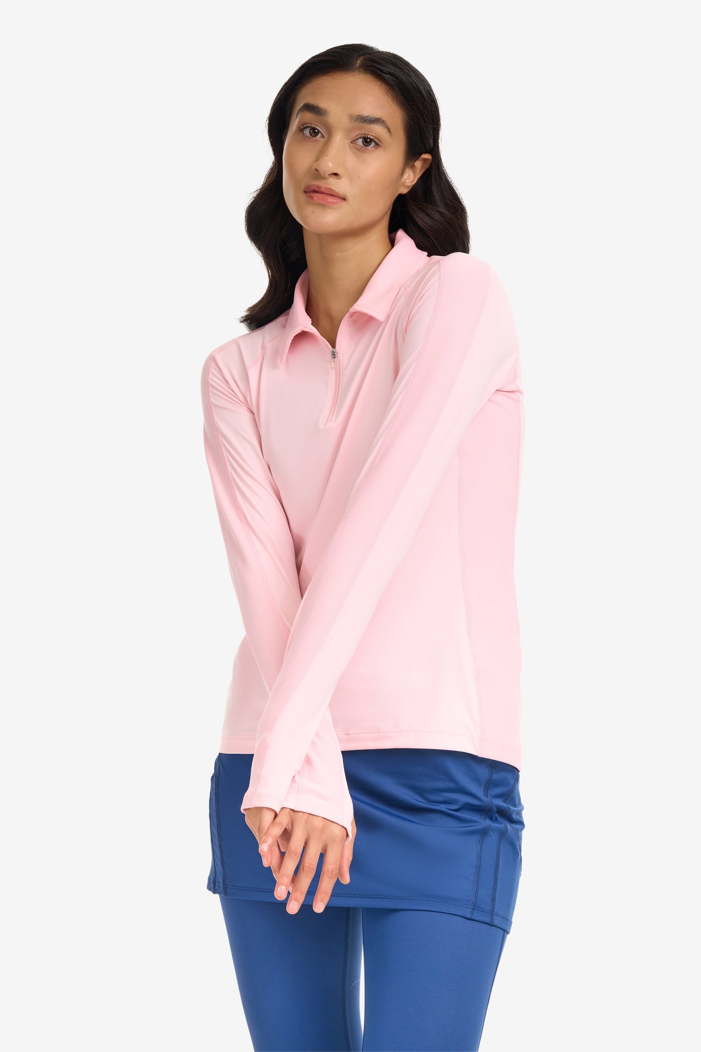 WOMEN'S QUARTER ZIP POLO (8003)